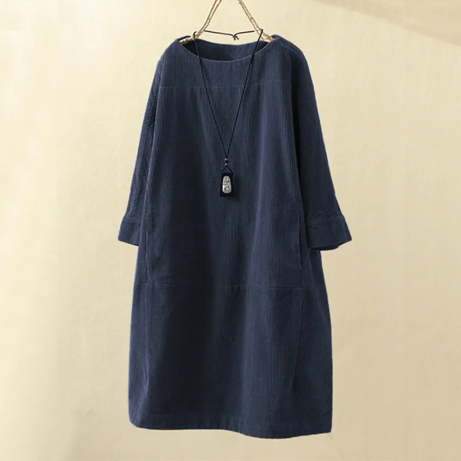 Robe en Velours Côtelé | Élégance & Confort | Style Vintage Décontracté