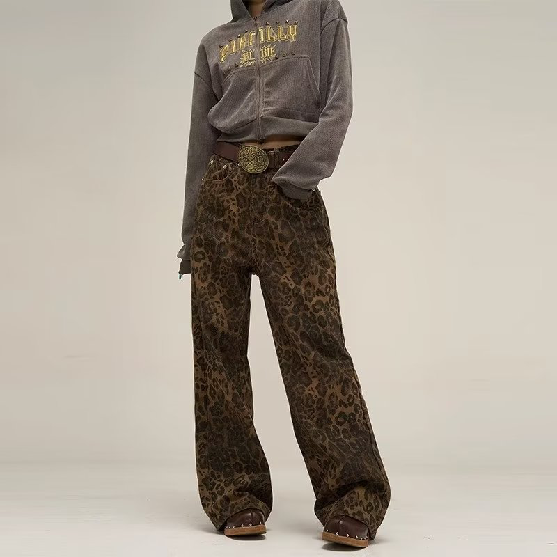 Pantalon Large Imprimé Léopard | Audacieux & Tendance | Style Streetwear