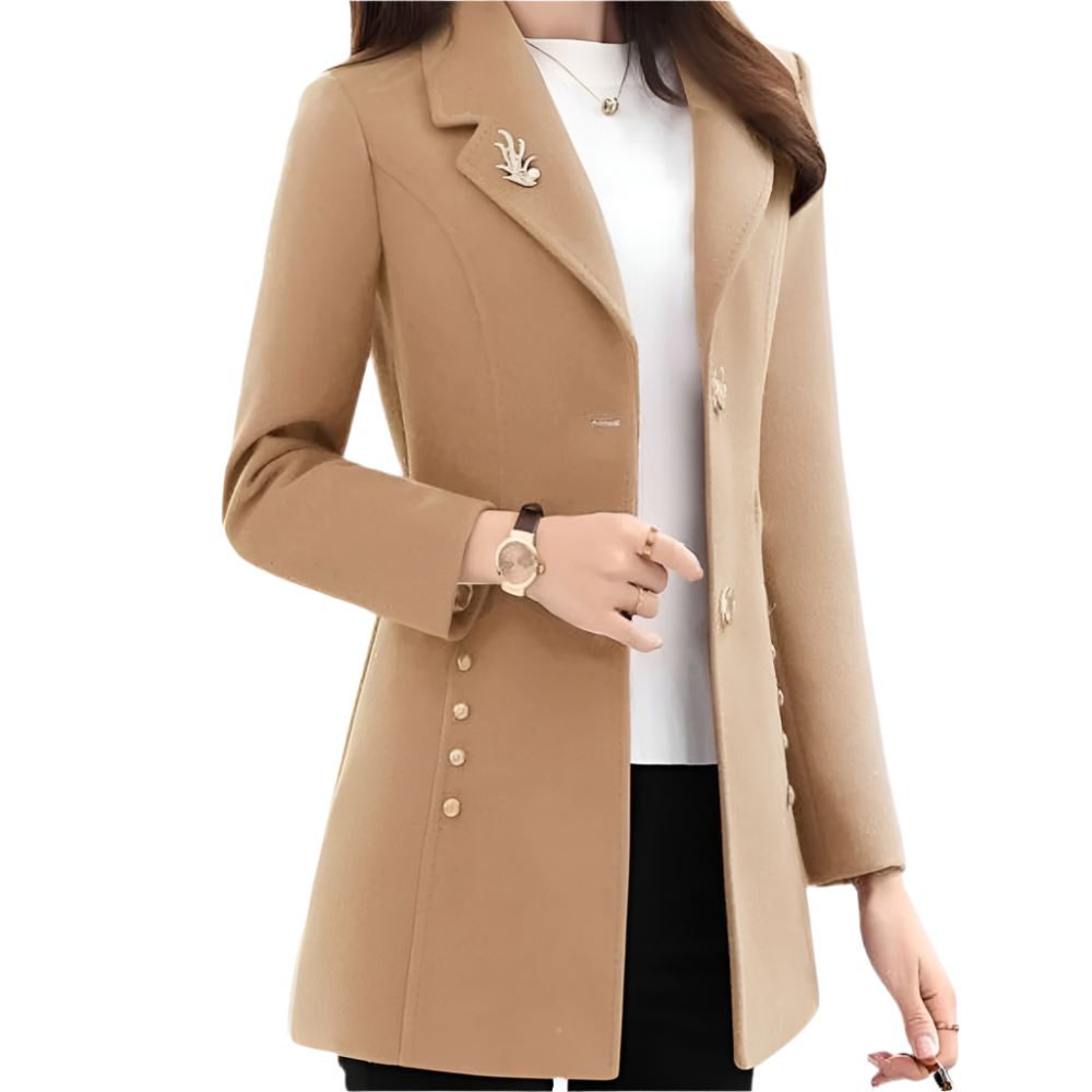 Manteau Long Élégant | Coupe Tailleur | Finition Douce