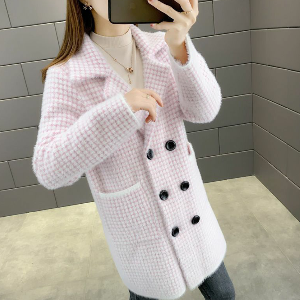 Manteau en Tweed à Boutonnage Double | Chic | Chaud et Structuré