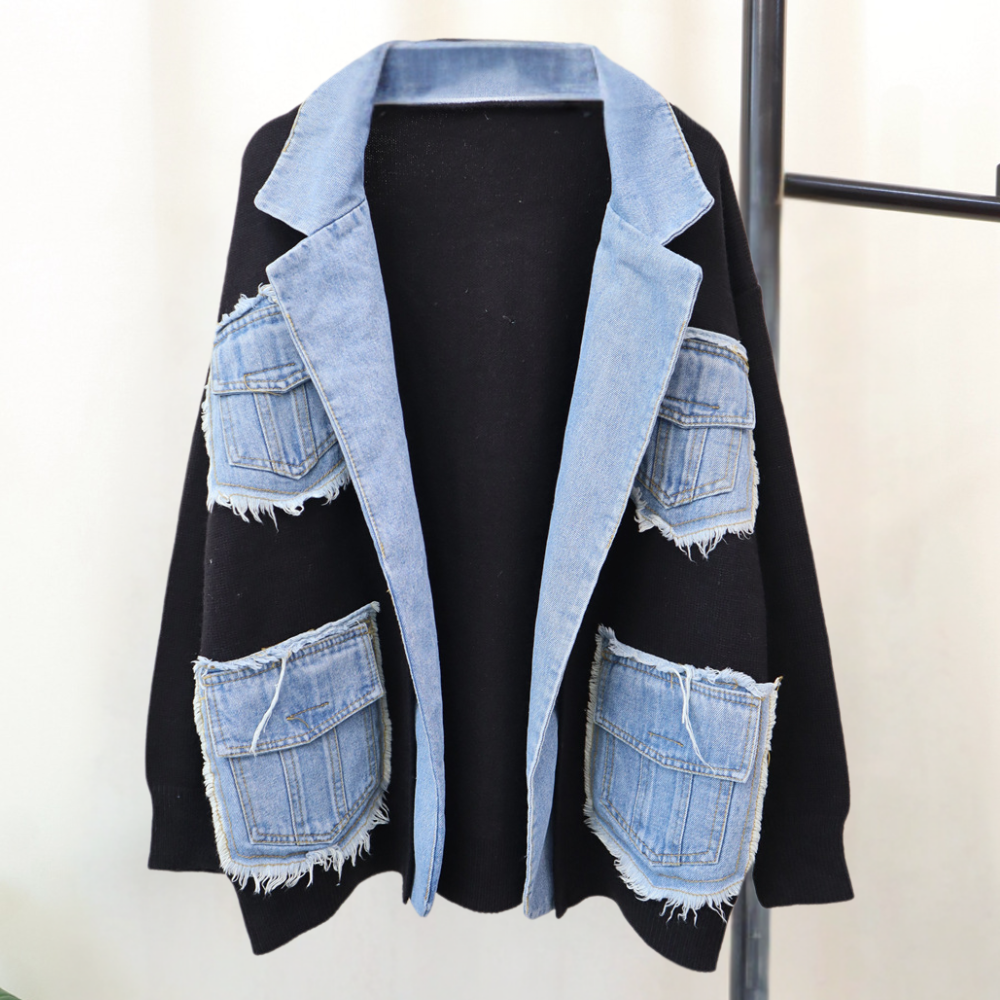 Veste Loose à Détails Denim | Originale | Décontractée et Tendance
