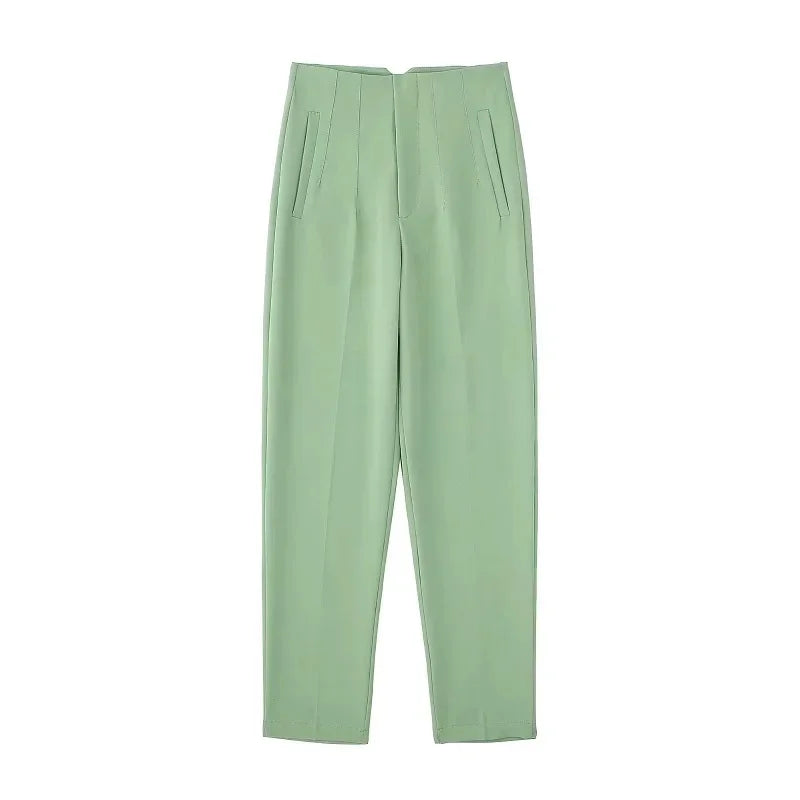 Pantalon Cigarette Taille Haute | Élégance & Confort | Look Chic et Moderne