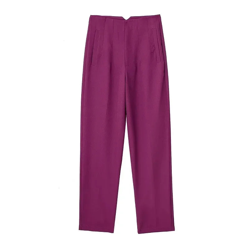 Pantalon Cigarette Taille Haute | Élégance & Confort | Look Chic et Moderne