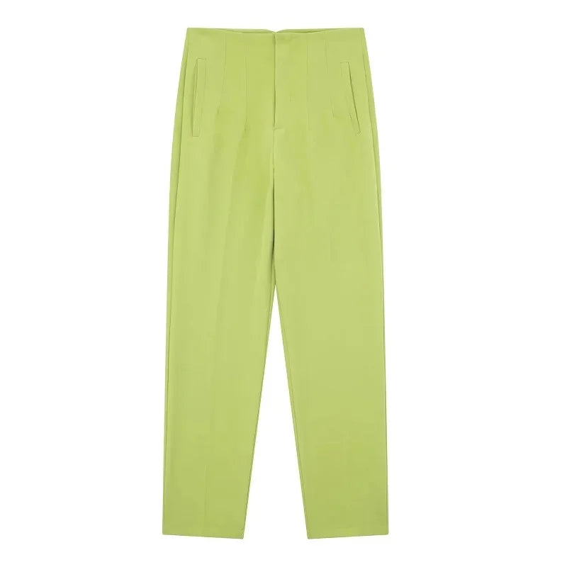 Pantalon Cigarette Taille Haute | Élégance & Confort | Look Chic et Moderne
