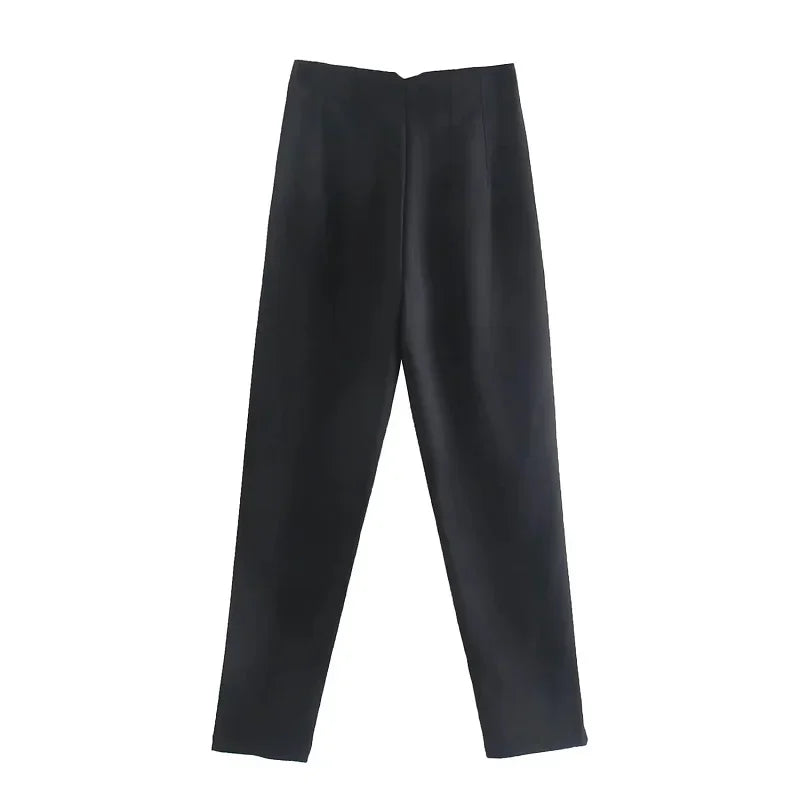 Pantalon Cigarette Taille Haute | Élégance & Confort | Look Chic et Moderne