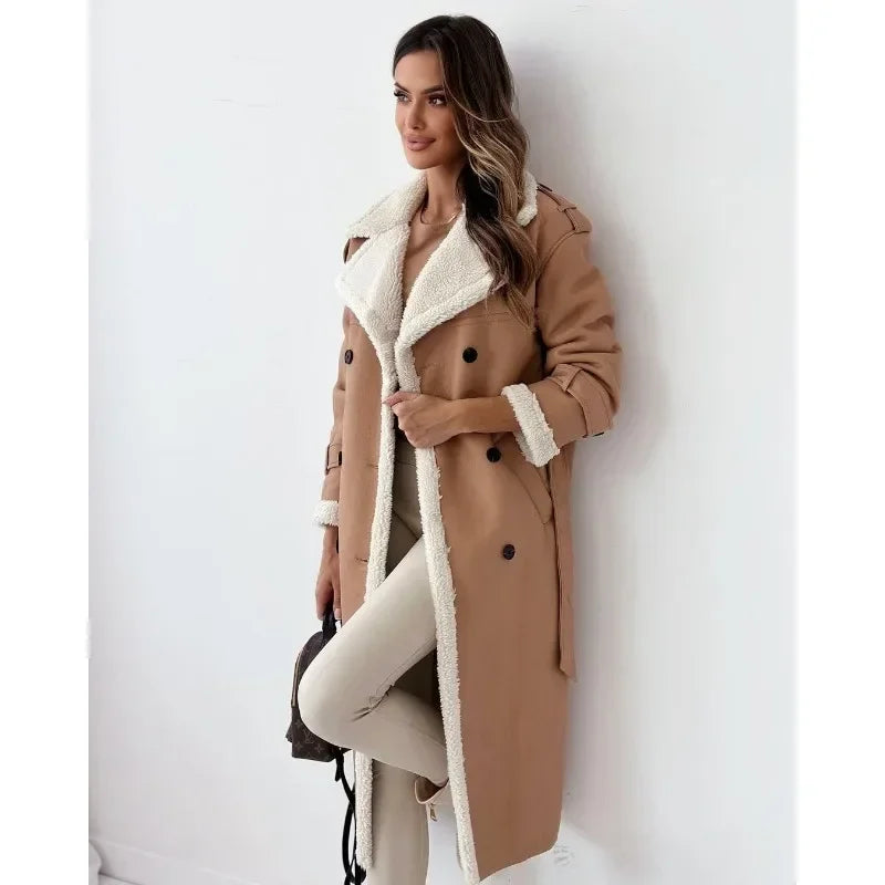 Manteau Long en Similicuir | Élégance & Chaleur | Hiver Chic