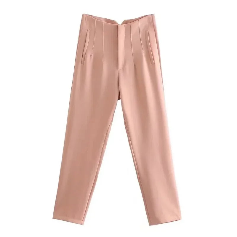 Pantalon Cigarette Taille Haute | Élégance & Confort | Look Chic et Moderne
