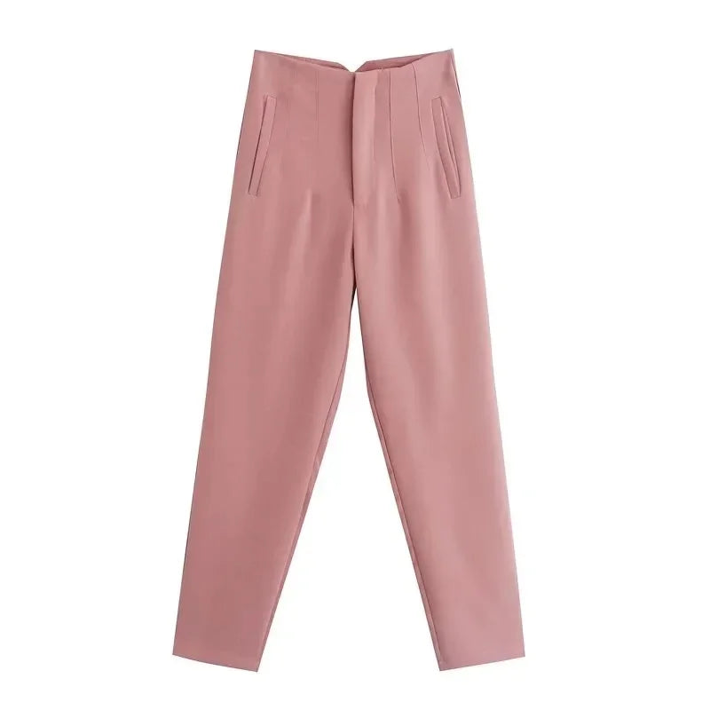 Pantalon Cigarette Taille Haute | Élégance & Confort | Look Chic et Moderne