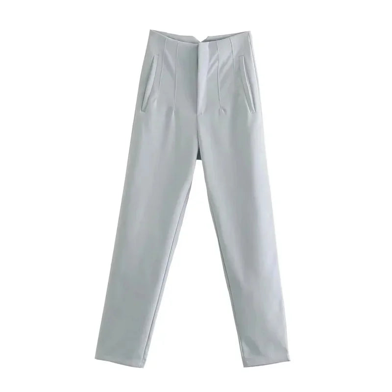 Pantalon Cigarette Taille Haute | Élégance & Confort | Look Chic et Moderne