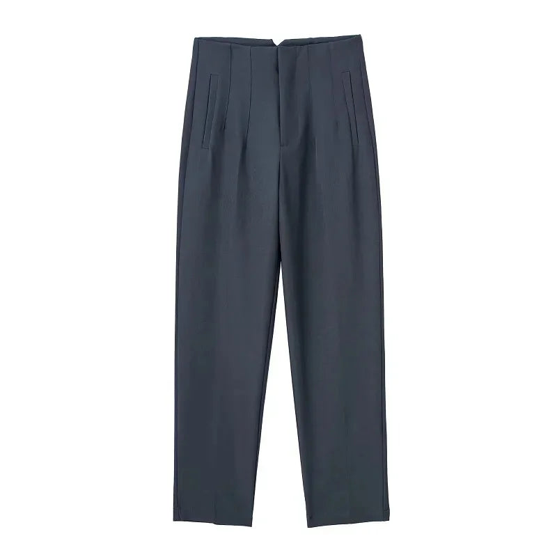 Pantalon Cigarette Taille Haute | Élégance & Confort | Look Chic et Moderne