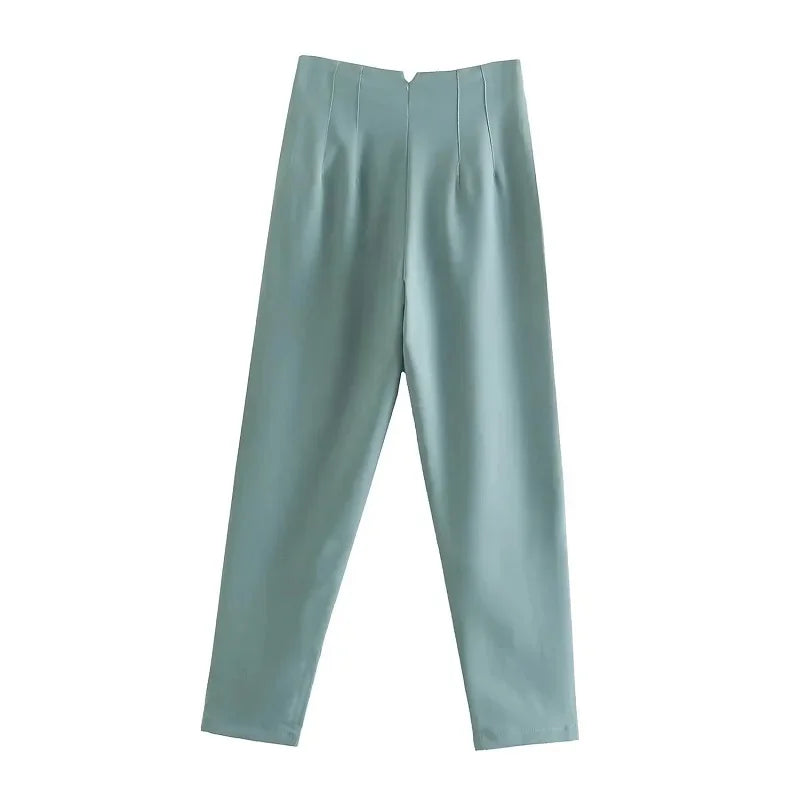 Pantalon Cigarette Taille Haute | Élégance & Confort | Look Chic et Moderne
