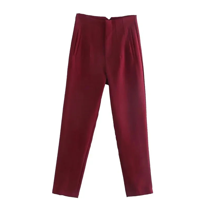 Pantalon Cigarette Taille Haute | Élégance & Confort | Look Chic et Moderne