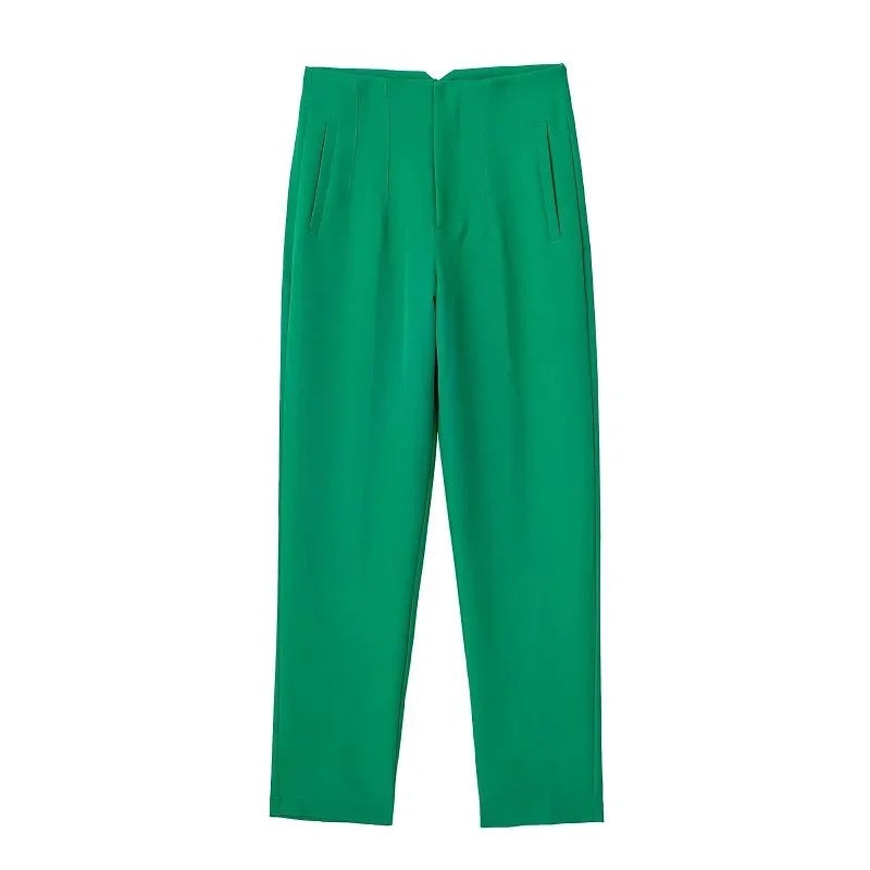 Pantalon Cigarette Taille Haute | Élégance & Confort | Look Chic et Moderne