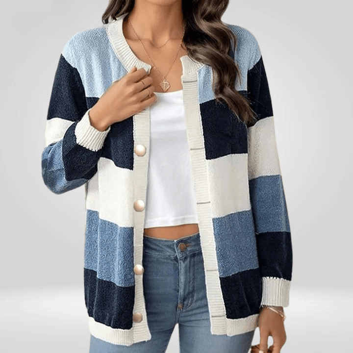 Cardigan à Rayures Élégant | Confort Douillet | Style Décontracté