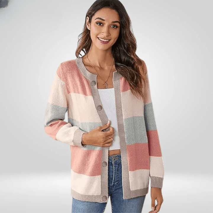 Cardigan à Rayures Élégant | Confort Douillet | Style Décontracté