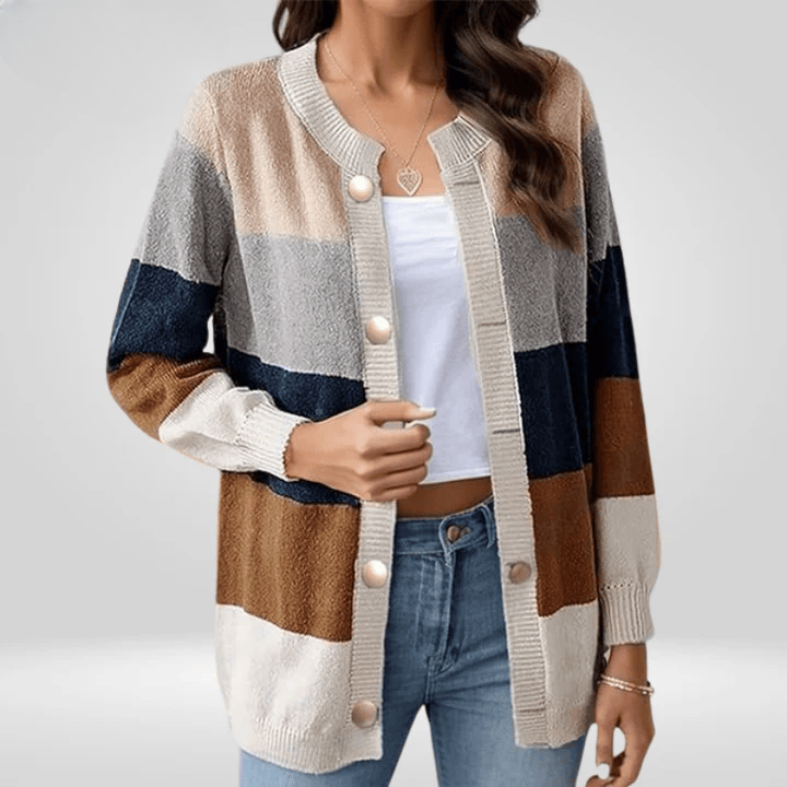 Cardigan à Rayures Élégant | Confort Douillet | Style Décontracté