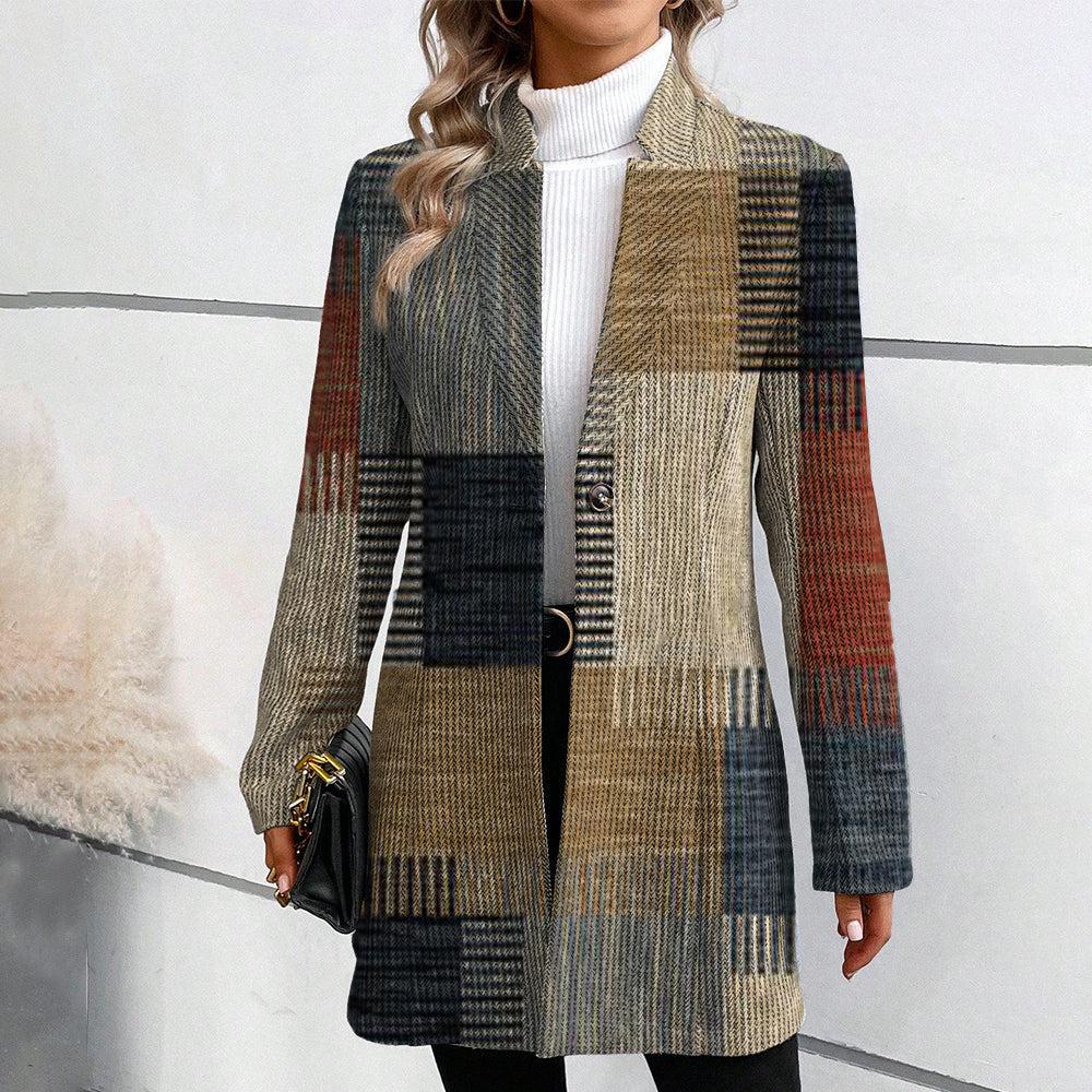 Blazer Long Patchwork | Élégant | Chic et Tendance