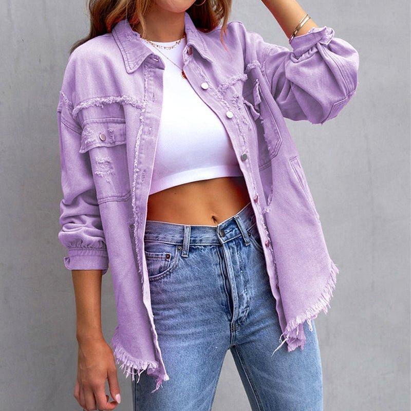 Veste en Jean Effet Usé | Coupe Oversize | Esprit Urbain et Audacieux