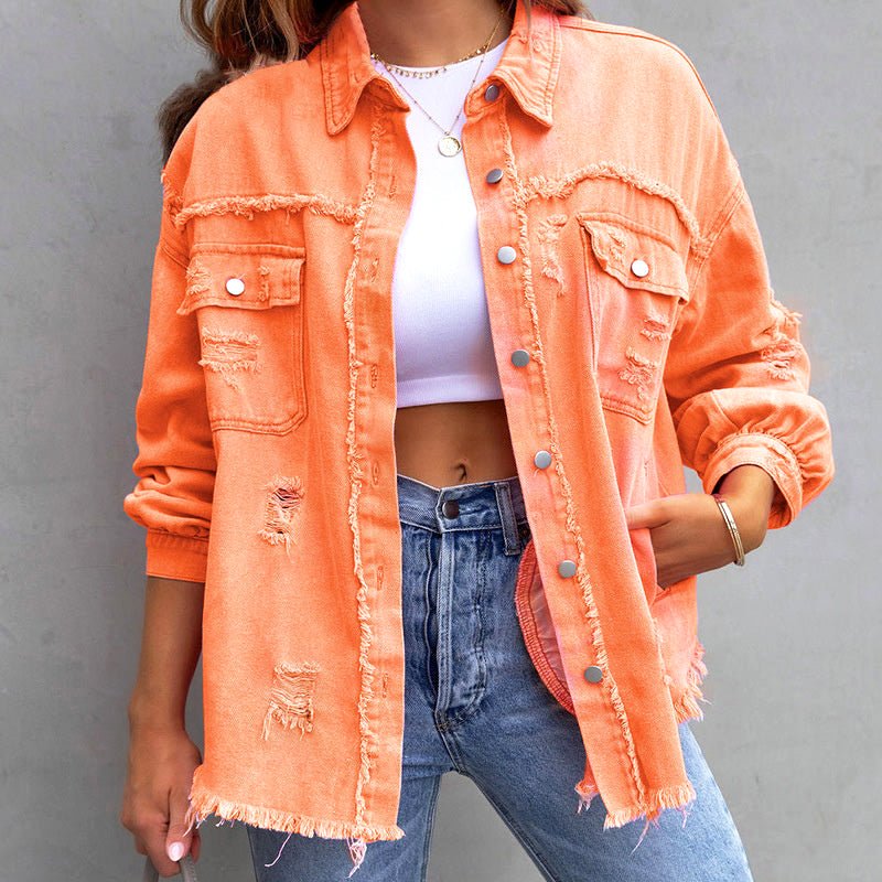 Veste en Jean Effet Usé | Coupe Oversize | Esprit Urbain et Audacieux
