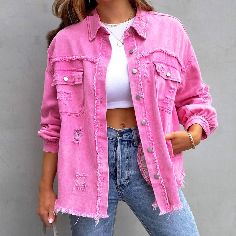 Veste en Jean Effet Usé | Coupe Oversize | Esprit Urbain et Audacieux